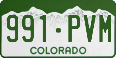 CO license plate 991PVM