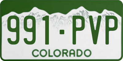 CO license plate 991PVP