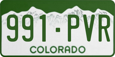 CO license plate 991PVR