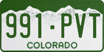 CO license plate 991PVT
