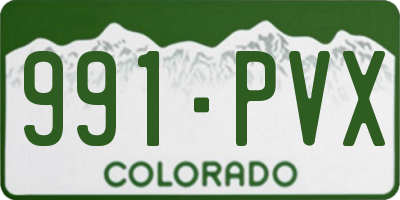 CO license plate 991PVX