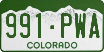 CO license plate 991PWA
