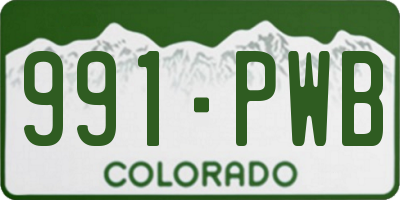 CO license plate 991PWB