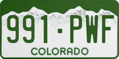 CO license plate 991PWF