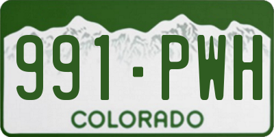 CO license plate 991PWH