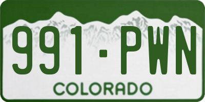 CO license plate 991PWN