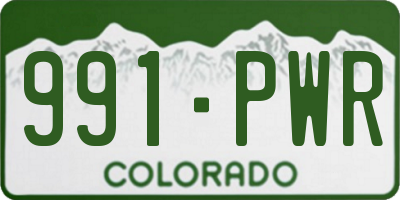 CO license plate 991PWR