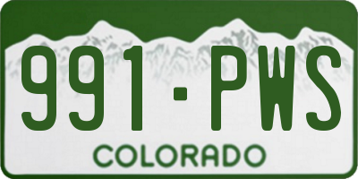 CO license plate 991PWS