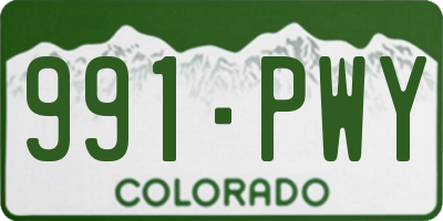 CO license plate 991PWY