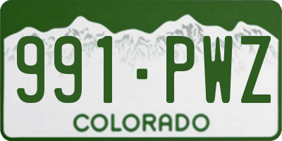 CO license plate 991PWZ