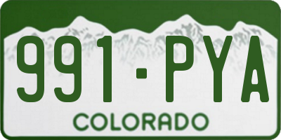 CO license plate 991PYA
