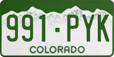 CO license plate 991PYK
