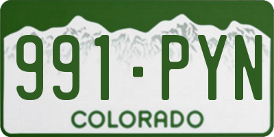 CO license plate 991PYN