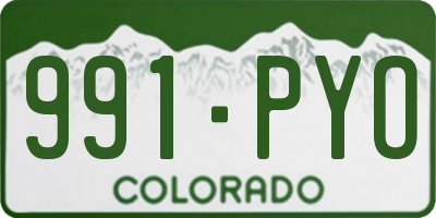 CO license plate 991PYO