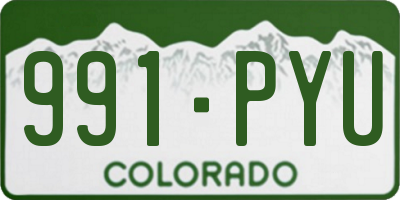 CO license plate 991PYU