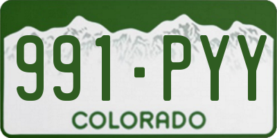 CO license plate 991PYY