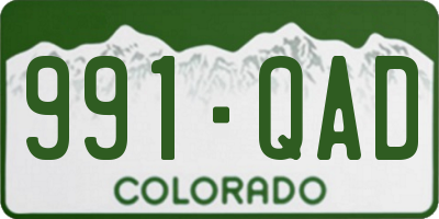 CO license plate 991QAD
