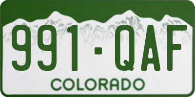 CO license plate 991QAF