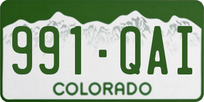 CO license plate 991QAI