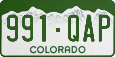 CO license plate 991QAP