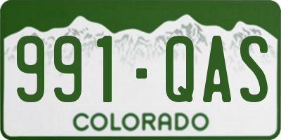 CO license plate 991QAS