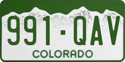 CO license plate 991QAV