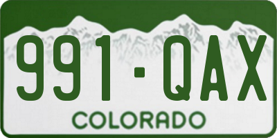 CO license plate 991QAX