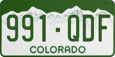 CO license plate 991QDF