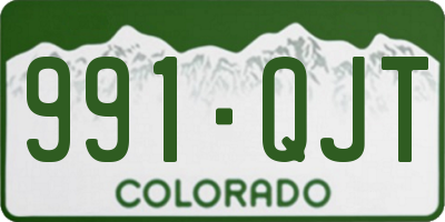 CO license plate 991QJT