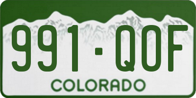 CO license plate 991QOF
