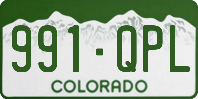 CO license plate 991QPL