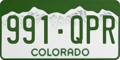 CO license plate 991QPR