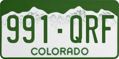 CO license plate 991QRF