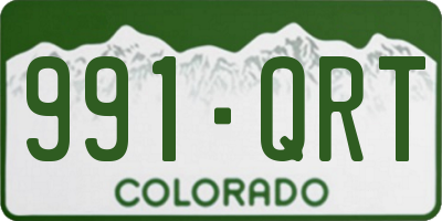 CO license plate 991QRT