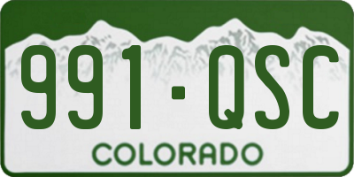 CO license plate 991QSC