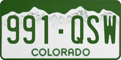 CO license plate 991QSW
