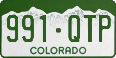 CO license plate 991QTP