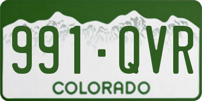 CO license plate 991QVR
