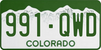 CO license plate 991QWD