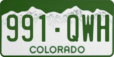 CO license plate 991QWH