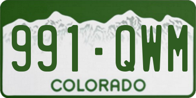 CO license plate 991QWM