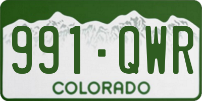 CO license plate 991QWR