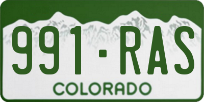 CO license plate 991RAS