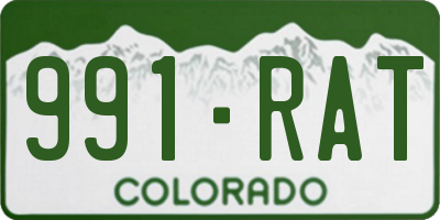 CO license plate 991RAT