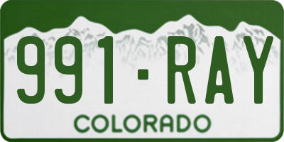 CO license plate 991RAY