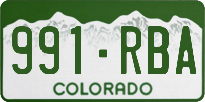 CO license plate 991RBA