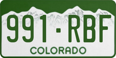 CO license plate 991RBF