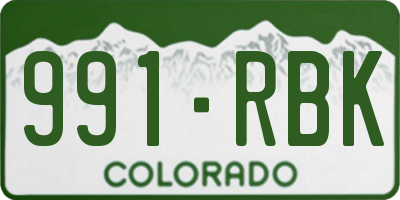 CO license plate 991RBK