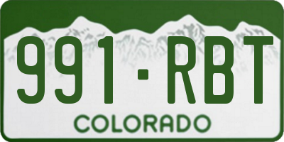CO license plate 991RBT