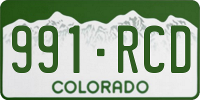 CO license plate 991RCD